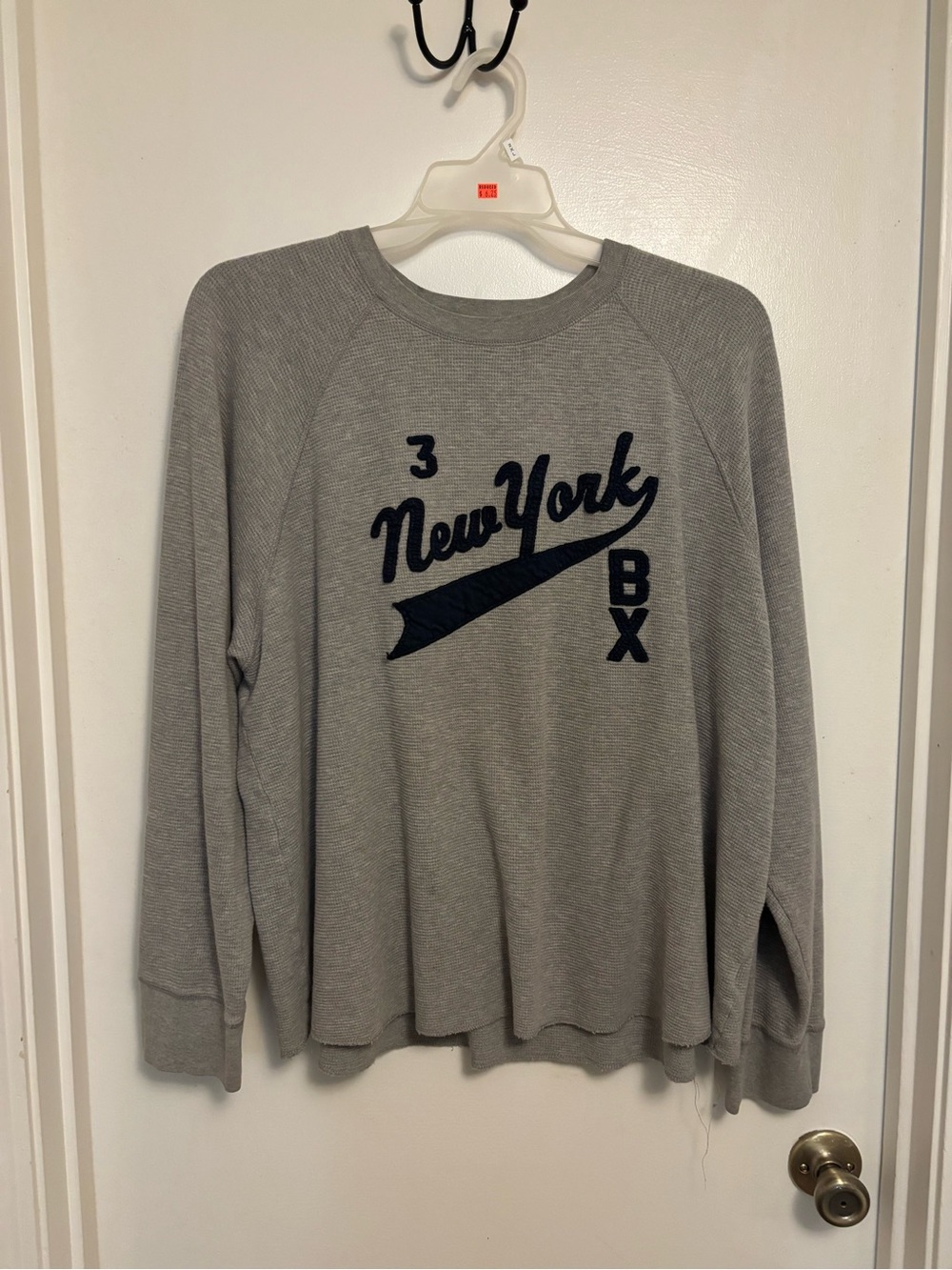 Grey 'New York' Crewneck Waffle- Casual Men’s Pullover